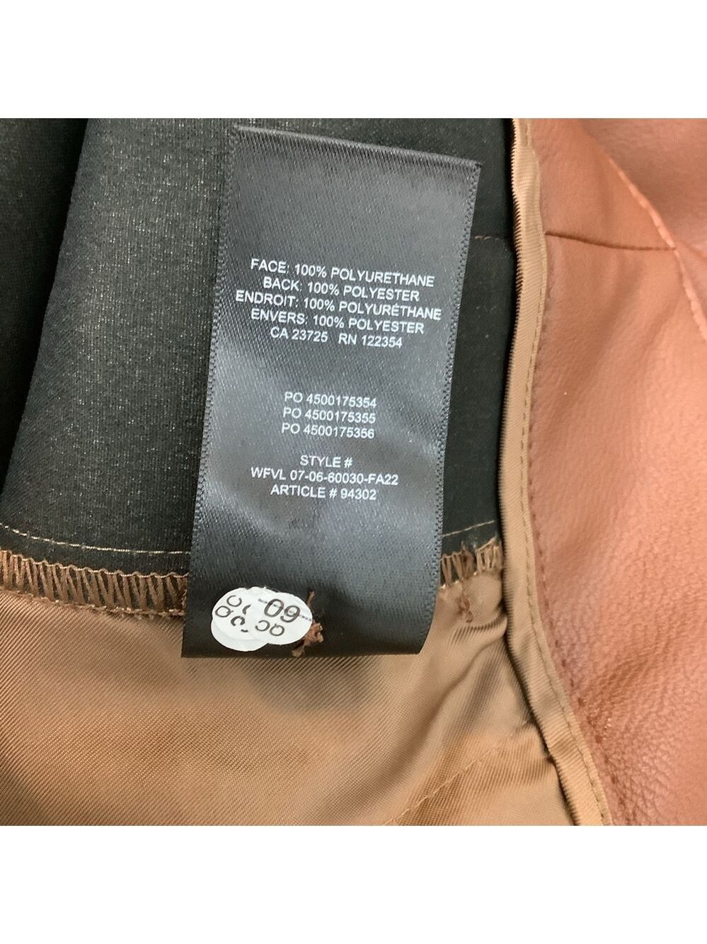 WILFRED ASCENDANT VEGAN LEATHER COGNAC PANTS 00 - Picture 11 of 12